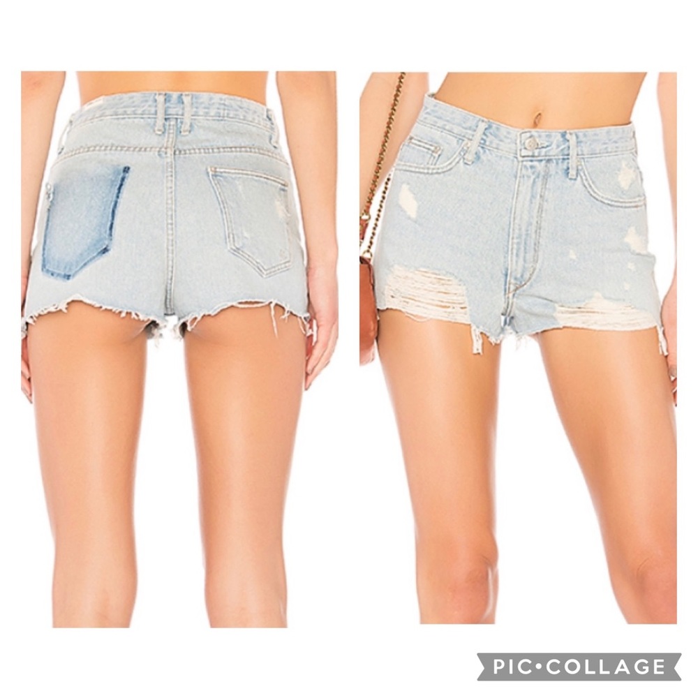 Lovers + Friends Distressed High Rise Ryan Shorts